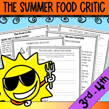 Preview of Write Like a Food Critic Summer Food Science Activity for 3rd - 4th Grade