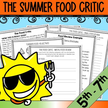 Preview of Write Like a Food Critic Summer Food Science Activity for 5th - 7th Grade