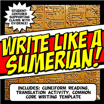 Preview of Write Like a Sumerian! Cuneiform in Mesopotamia Writing & Literacy Activity