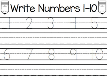 number writing practice 1 10 teaching resources tpt