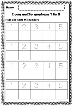 Write Numbers 1-5 | Trace and Write Numbers | Distance Learning