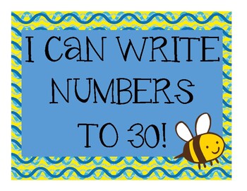 Preview of Write Numbers to 30 - Cute Kid Theme Graphics - Blank Charts for Writing