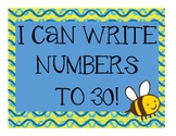 Write Numbers to 30 - Cute Kid Theme Graphics - Blank Char