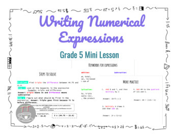 Preview of Write Numerical Expressions