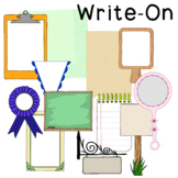 Write On Clip Art PNG JPG Badge Commercial Personal Blackl