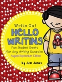 Write On! Hello Writing: Fun Sheets for "Working on Writin