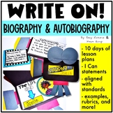 Write On!  Unit 6:  Autobiographies and Biographies {10 Day Unit}