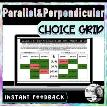 Preview of Write Parallel & Perpendicular equations DIGITAL Choice Grid for Google Sheets™