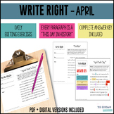 Write Right - April - Daily Grammar & Editing Bell Ringers