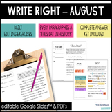 Write Right - August - Daily Grammar & Editing Bell Ringer