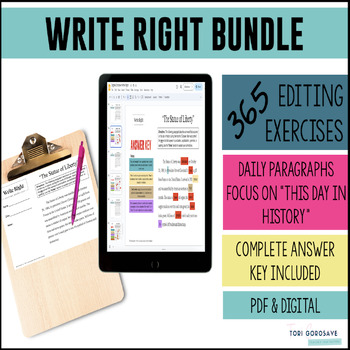 Preview of Write Right - Daily Grammar & Editing Bell Ringers **Bundle **