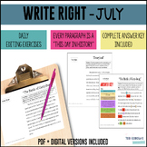 Write Right - July - Daily Grammar & Editing Bell Ringers 