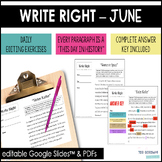 Write Right - June - Daily Grammar & Editing Bell Ringers 