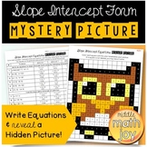 Write Slope Intercept Equations Mystery Picture Coloring W