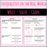 Write, Solve, Graph Inequalities Real World Project