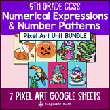 Numerical Expressions & Patterns Pixel Art BUNDLE | 5th Gr