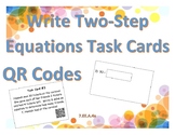 Write & Solve Two-Step Equations Task Cards & QR codes
