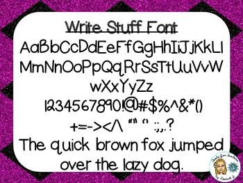 Preview of Write Stuff Font {True Type Font for personal and commercial use}