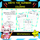 Write The Numbers 0-9 And Coloring /Prek- 1st Grade/homeschool