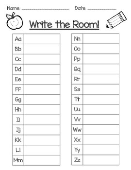 Write The Room Recording Sheet by The Primary Post by Hayley Lewallen
