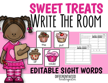 Preview of Write The Room - Valentine's - Editable Sight Word Center
