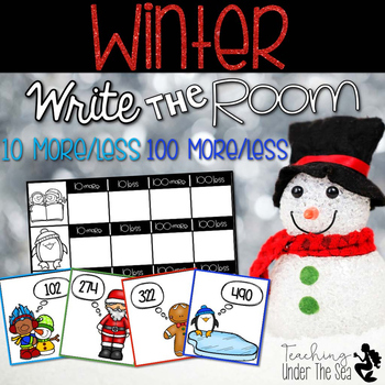 Preview of Write The Room Winter (10 More/Less 100 More/Less)