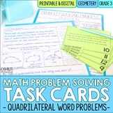 3rd Grade Quadrilateral Math Word Problem Task Cards | Pri