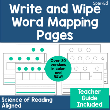 Preview of Write & Wipe Word Mapping Templates | Spelling Dictation | Orton-Gillingham