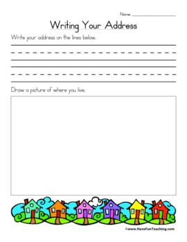 Preview of Write Your Address Worksheet
