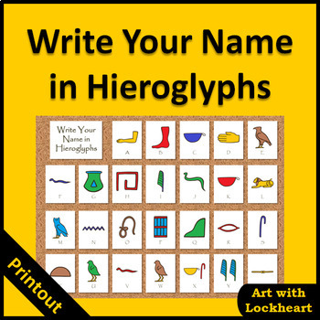 Write Your Name in Hieroglyphs by Klaire Lockheart | TpT