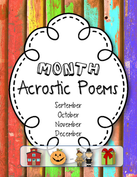 Preview of Write Your Own Acrostic Poems for the Month!