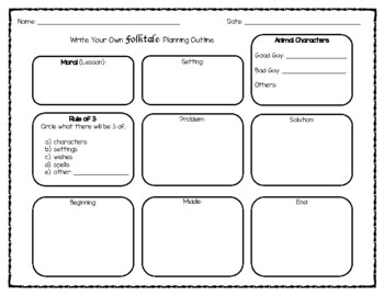 Preview of Write Your Own Folktale: Planning Outline Graphic Organizer