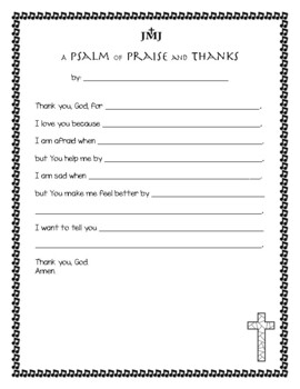 Write Your Own Psalm by Saints-in-the-Making | Teachers Pay Teachers