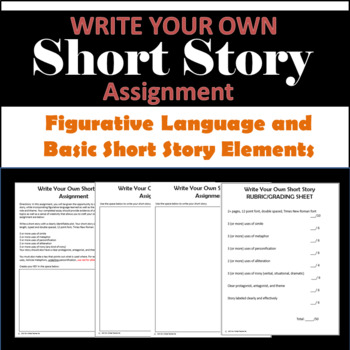 Preview of Write Your Own Short Story Assignment | Short Story Figurative Language