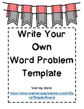 Preview of Write Your Own Word Problem Template