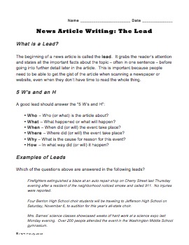 How to write a lead journalism