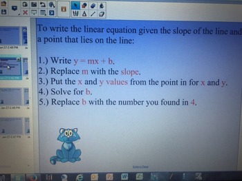 Preview of Write a Linear Equation Given a Point and the Slope or Given Two Points