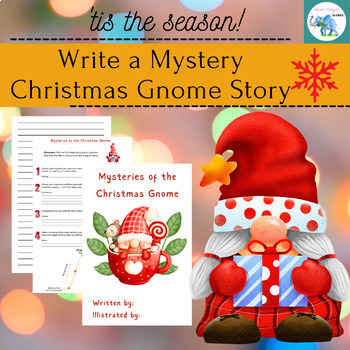 Preview of Write a Mystery Gnome Christmas Story with Story Plot and Illistrations