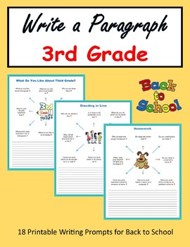 Preview of Write a Paragraph (3rd Grade) - Back to School
