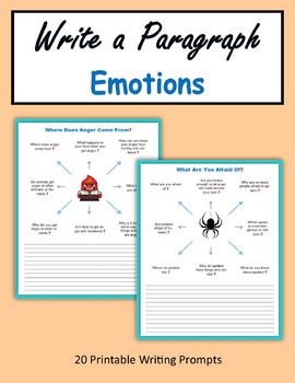 Preview of Write a Paragraph - Emotions