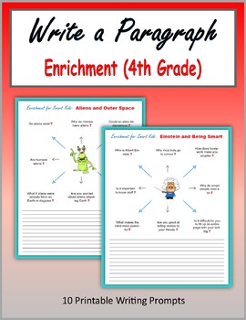 Preview of Write a Paragraph - Enrichment (4th Grade)