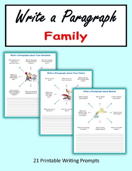 Preview of Write a Paragraph - Family