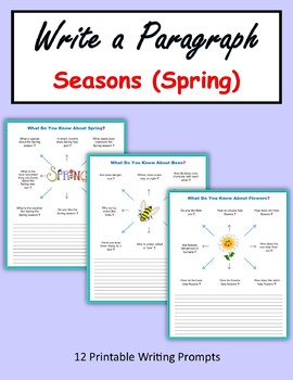 Preview of Write a Paragraph - Seasons (Spring)