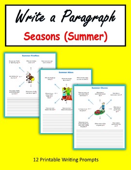 Preview of Write a Paragraph - Seasons (Summer)