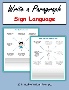 Preview of Write a Paragraph - Sign Language