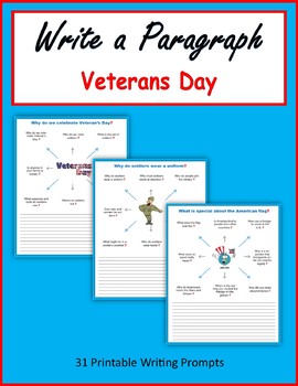 Preview of Write a Paragraph - Veterans Day