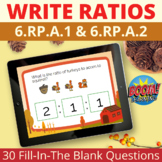 Write a Ratio Boom Cards Fall Autumn Distance Learning