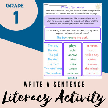 Preview of Write a Sentence | Printable Literacy Activity