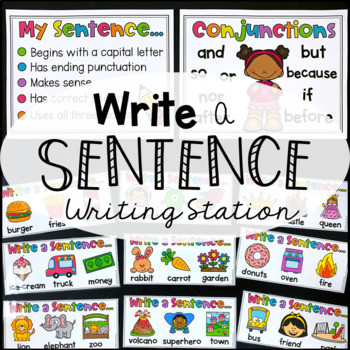 Preview of Write a Sentence Writing Station - Paper and Digital Version