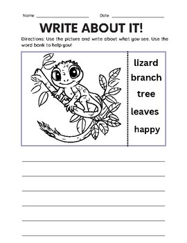 Preview of Write about it! Write a story about the picture with word bank! NO PREP!